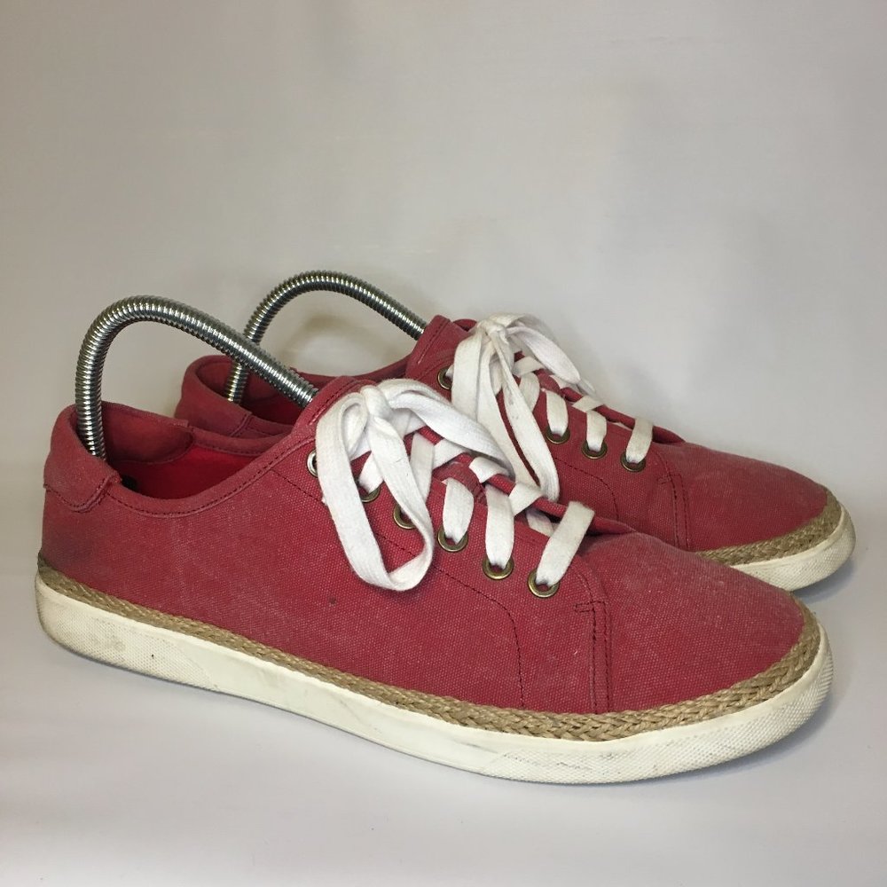 Vionic Red Canvas Lace-Up Sneakers